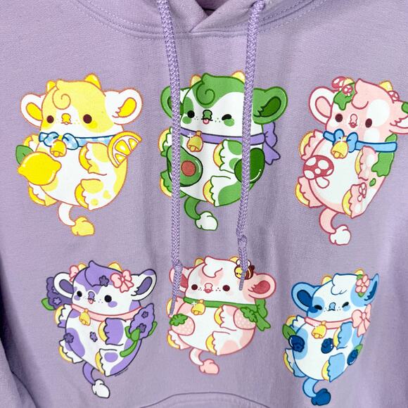 Bright Bat Purple Cow Sweatshirt Small - Picture 3 of 7